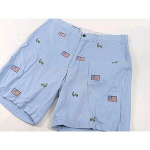 Castaway Nantucket Island‎ Shorts Mens 33x8 Blue Embroidered USA Army Flag
